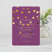 Glitter Confetti Sparkles Paars Bachelorette Kaart (Staand voorkant)