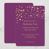 Glitter Confetti Sparkles Paars Bachelorette Kaart (Voorkant / Achterkant)