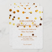 Glitter Confetti Sparkles White Bachelorette Kaart (Voorkant / Achterkant)