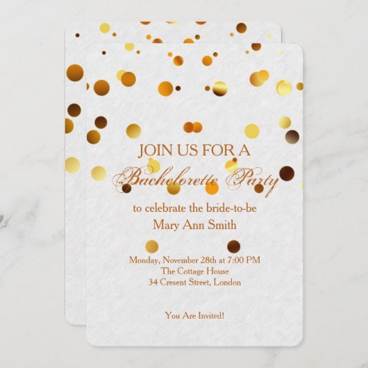 Glitter Confetti Sparkles White Bachelorette Kaart (Voorkant / Achterkant)