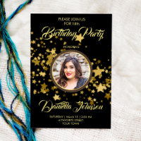 Glitter confetti sterren aangepaste fotoverjaardag