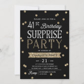 Glitter Confetti Surprise Party Invision ANY AGE Kaart (Voorkant)