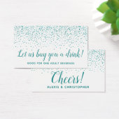 Glitter Confetti Turquoise Stippen Bruiloft Drankk Visitekaartjes (Bureau)