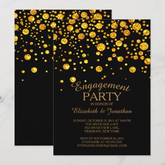 Glitter Confetti verlovingsfeest Kaart (Voorkant / Achterkant)