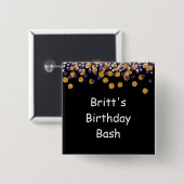 Glitter Confetti Vierkante Button 5,1 Cm (Voorkant /achterkant)