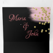 Glitter Confetti Wedding Drieluik Uitnodiging (Binnenzijde eerst)