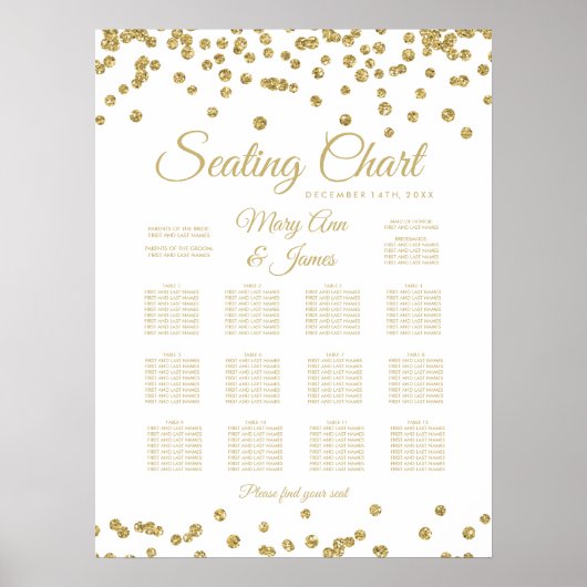 Glitter Confetti White Poster (Voorkant)