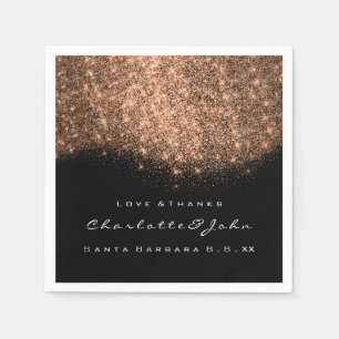 Glitter Copper Black White Servet