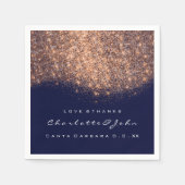 Glitter Copper Blue Navy White Servet (Voorkant)