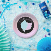 Glitter Cotton Snoep Birthday Party Pink Blue Papieren Bordje (Feest)