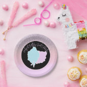 Glitter Cotton Snoep Birthday Party Pink Blue Papieren Bordje (Feest)