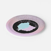 Glitter Cotton Snoep Birthday Party Pink Blue Papieren Bordje (Gekanteld)