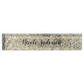 Glitter Crackle Moderne Chic Glam Sparkle Naambordje (Voorkant)