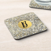 Glitter Crackle Moderne Chic Glam Sparkle Onderzetter (Linkerzijde)