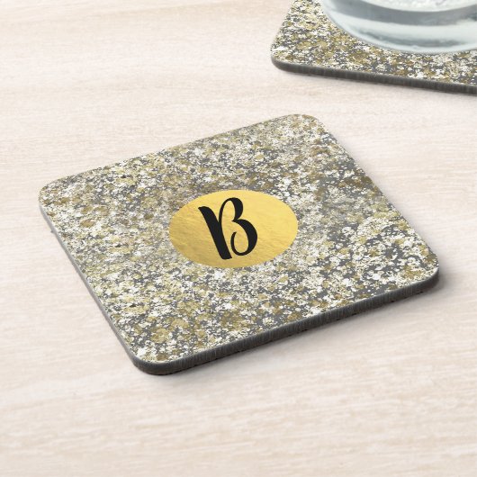 Glitter Crackle Moderne Chic Glam Sparkle Onderzetter (Linkerzijde)