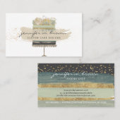 Glitter crème Floral Cake Bakery Dessert Visitekaartje (Voorkant / Achterkant)