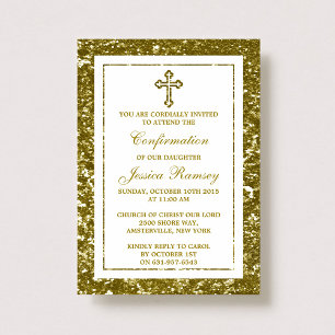 Glitter Cross Heilige Communie of Bevestiging Kaart