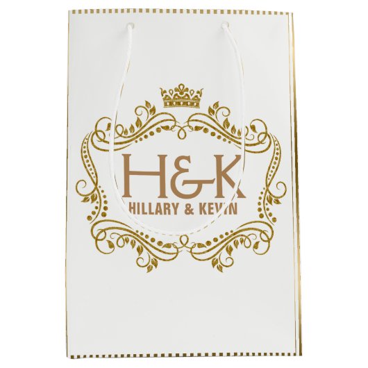 Glitter Crown & Floral Lijst Medium Cadeauzakje (Voorkant)