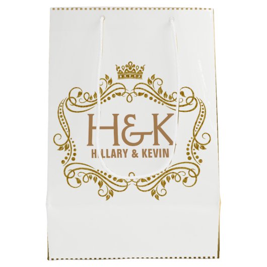 Glitter Crown & Floral Lijst Medium Cadeauzakje (Achterkant)