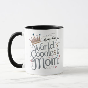 Glitter Crown-Mok   Schattige hartontwerp   Ringer Mok