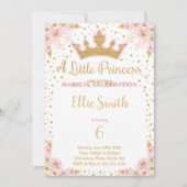 Glitter Crown Party Uitnodigen voor Meisjes Kaart (Voorkant)