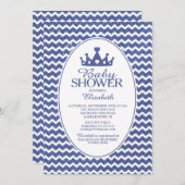 Glitter Crown Prince Boys Baby shower Uitnodiging (Voorkant / Achterkant)