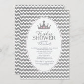 Glitter Crown Princess Baby shower Uitnodiging (Voorkant / Achterkant)