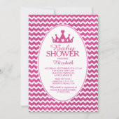 Glitter Crown Princess Baby shower Uitnodiging (Voorkant)