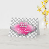 Glitter Crown Tufted Diamond Verjaardag Kaart (Gele Bloem)