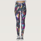 Glitter Crystal Shards Pattern – Sparkling Faceted Leggings (Voorkant)