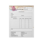Glitter Cupcake Bakery Sales Form Receive Factuur Notitieblok (Linkerzijde)