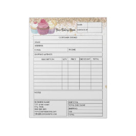 Glitter Cupcake Bakery Sales Form Receive Factuur Notitieblok