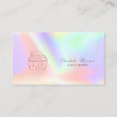 Glitter Cupcake Bakkerij Holographic Visitekaartje (Voorkant)