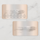 Glitter Cupcakes Silver Bruske Stroke Visitekaartje (Voorkant / Achterkant)