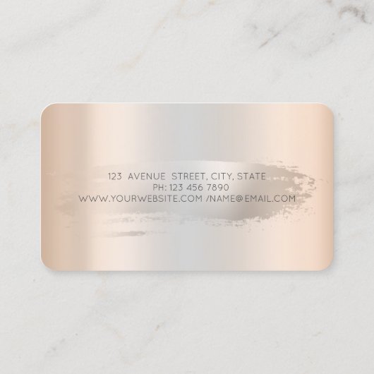 Glitter Cupcakes Silver Bruske Stroke Visitekaartje (Achterkant)