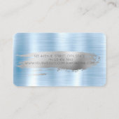 Glitter Cupcakes Zilveren Borstel Slag Blauw Metal Visitekaartje (Achterkant)