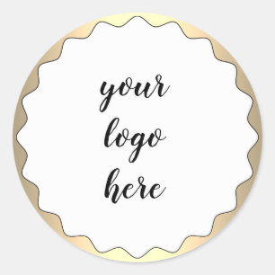 Glitter Custom Logo Clas Gold Circle Rings Border Ronde Sticker