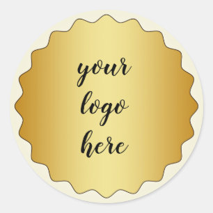 Glitter Custom Logo Clas Gold Circle Rings Border Ronde Sticker