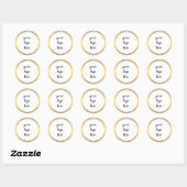Glitter Custom Logo Class Gold Cirkel Ringrand Gli Ronde Sticker (Vel)