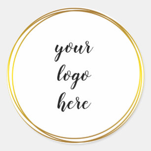 Glitter Custom Logo Class Gold Cirkel Ringrand Gli Ronde Sticker