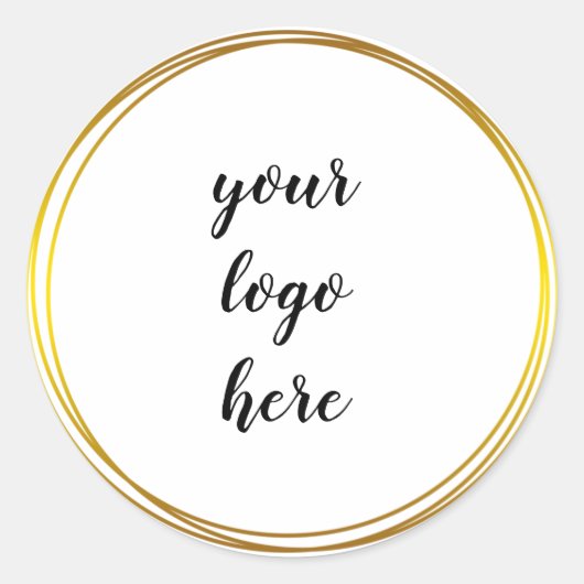 Glitter Custom Logo Class Gold Cirkel Ringrand Gli Ronde Sticker (Voorkant)