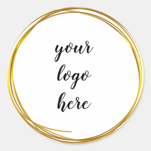 Glitter Custom Logo Class Gold Cirkel Ringrand Gli Ronde Sticker (Voorkant)