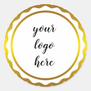 Glitter Custom Logo Class Gold Cirkel Ringrand Gli Ronde Sticker
