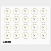 Glitter Custom Logo Class Gold Cirkel Ringrand Gli Ronde Sticker (Vel)