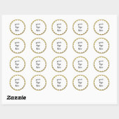 Glitter Custom Logo Class Gold Cirkel Ringrand Gli Ronde Sticker (Vel)