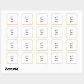 Glitter Custom Logo Class Gold Cirkel Ringrand Gli Vierkante Sticker (Vel)