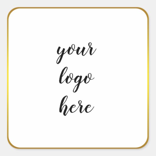 Glitter Custom Logo Class Gold Cirkel Ringrand Gli Vierkante Sticker (Voorkant)