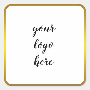 Glitter Custom Logo Gold Rings Border Vierkante Sticker