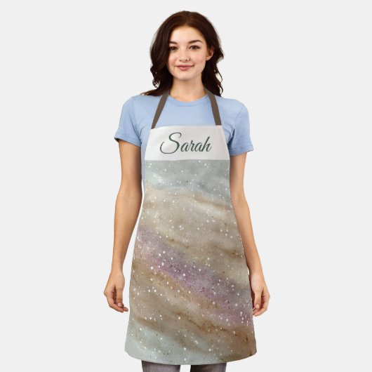 Glitter Custom Name Christmas Apron Schort (Gedragen)