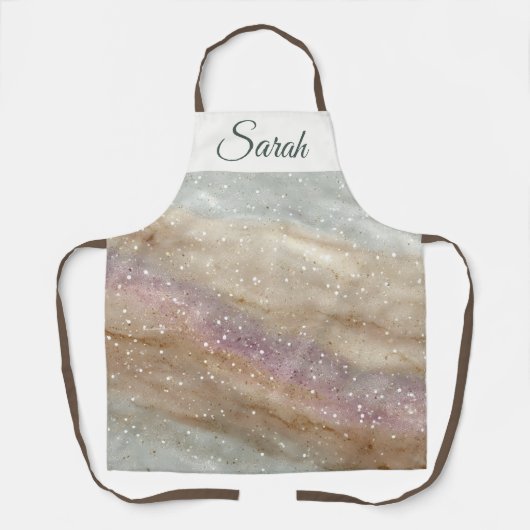 Glitter Custom Name Christmas Apron Schort (Voorkant)